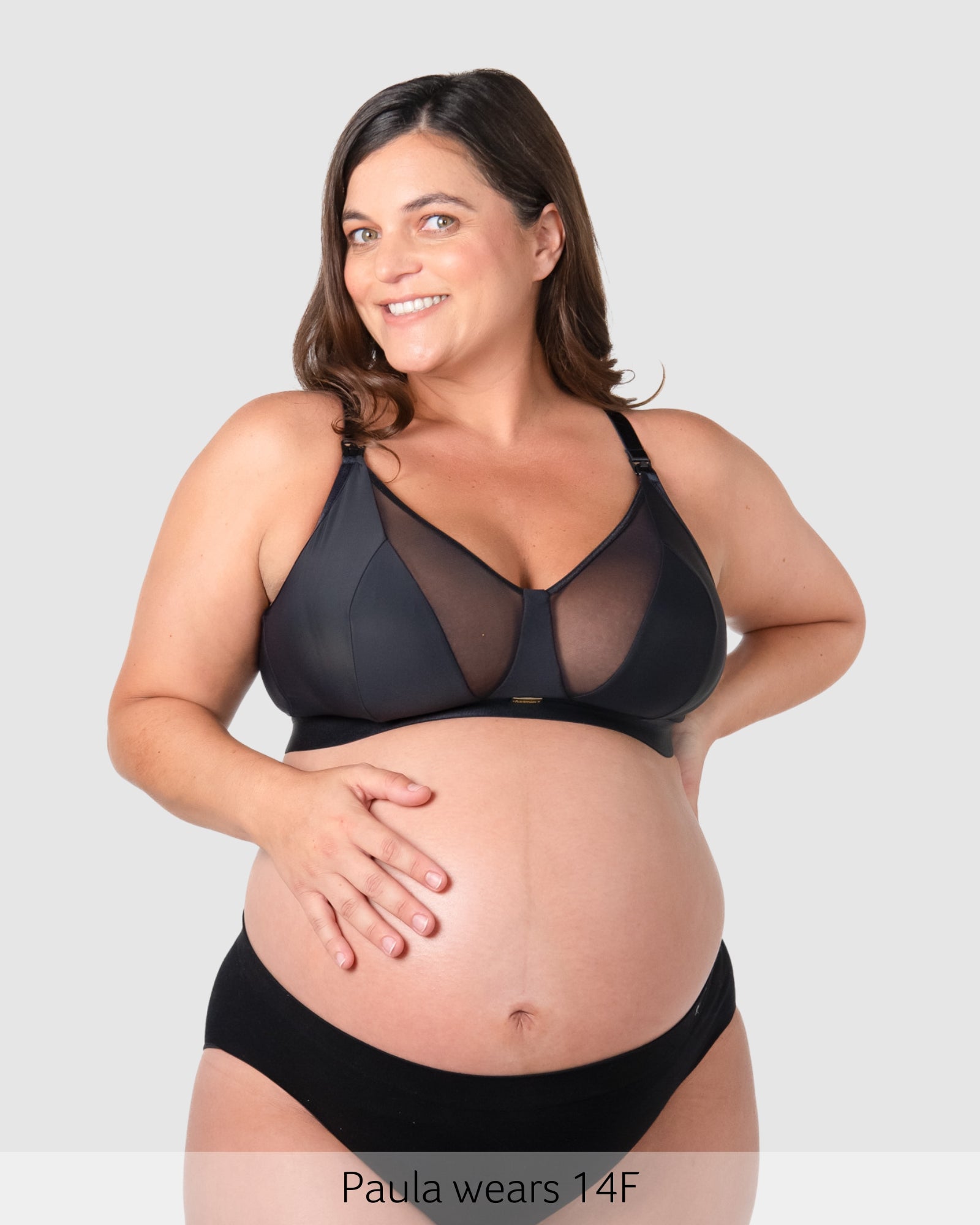 Flawless Sheer Plunge Nursing Bra - Black Busty