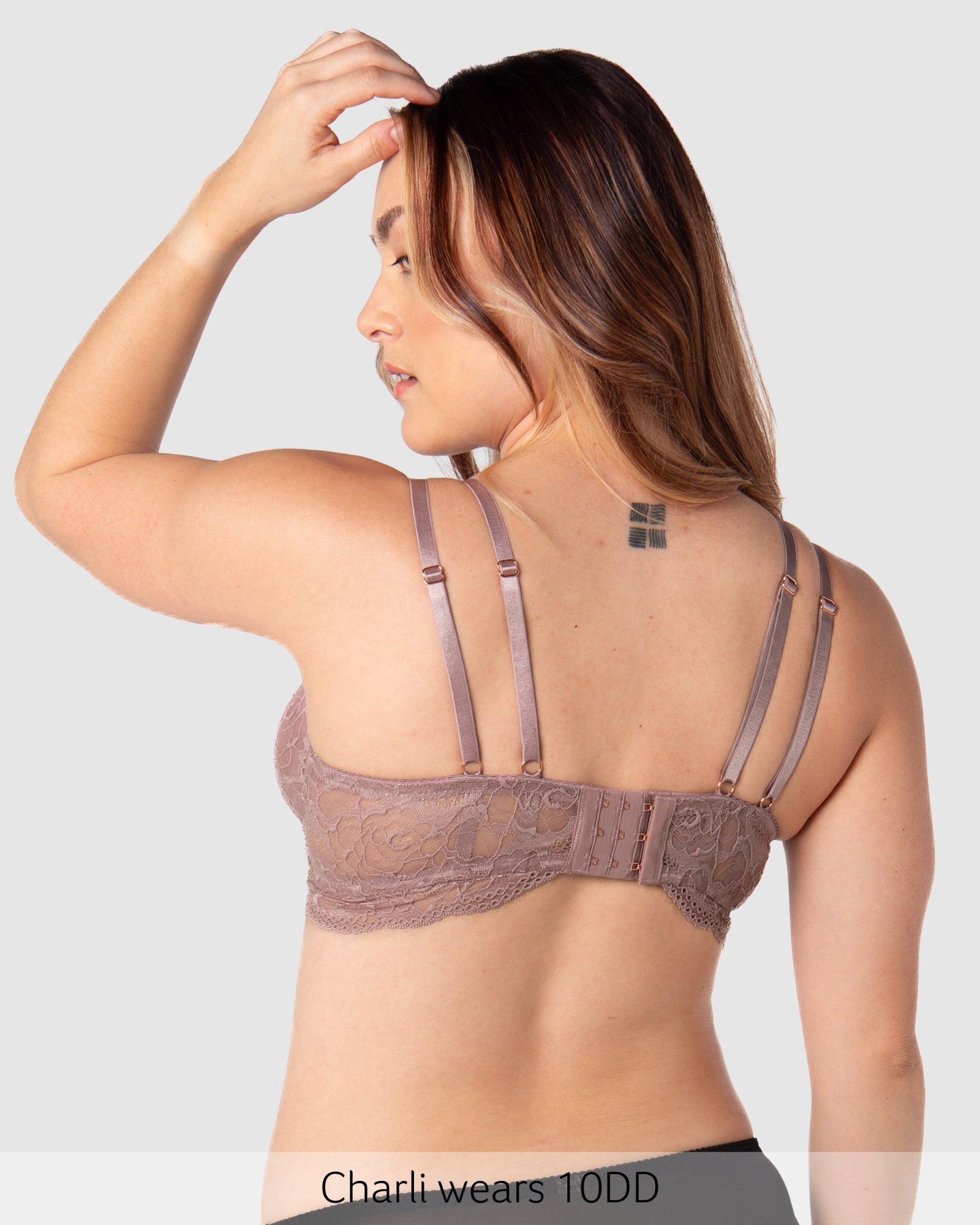 Back of Heroine Plunge Nursing Bra - Mocha