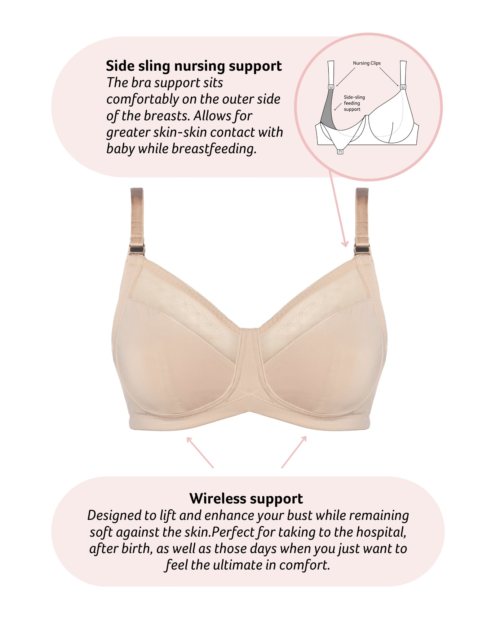 Lunar Eclipse Nursing Bra - Cashmere