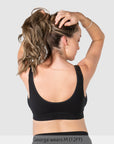 Hotmilk My Comfort FlexFit Bra in Black – three-quarter view, flexible everyday bra with soft stretch fit