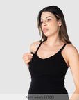 Nursing clip on My Necessity Nursing Cami Top in Black