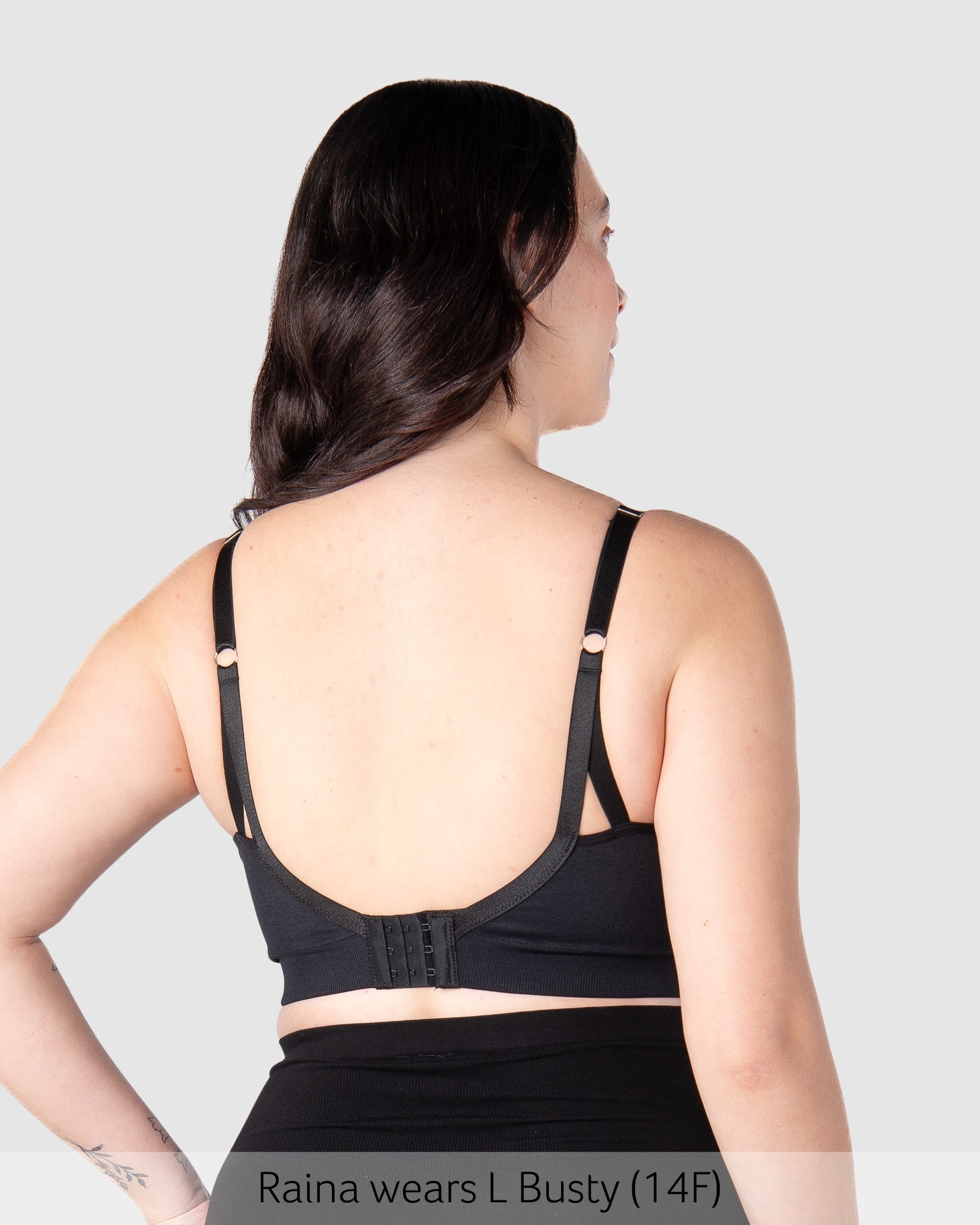 Back of My Necessity Seamless Nursing Bra - Black Busty