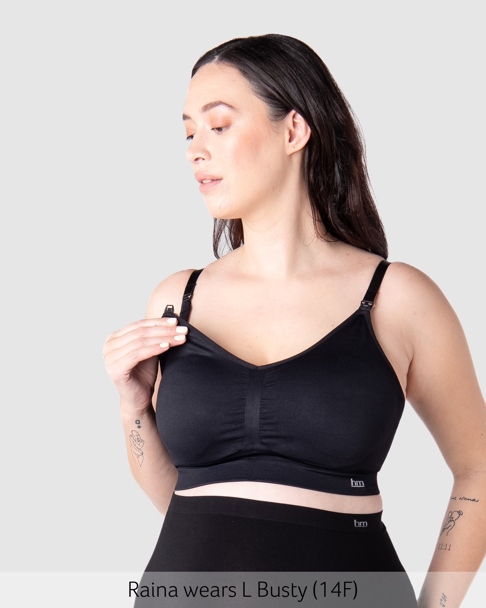 Nursing clip of My Necessity Seamless Nursing Bra - Black Busty