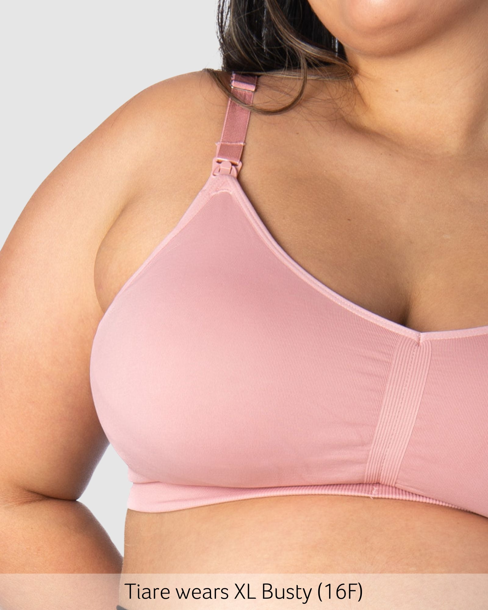 Crop of My Necessity Wirefree Busty Nursing Bra in Blush