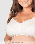 Close up of Show Off Wirefree Nursing Bra - Ivory