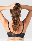 Back of Show Off Wirefree Nursing Bra - Black