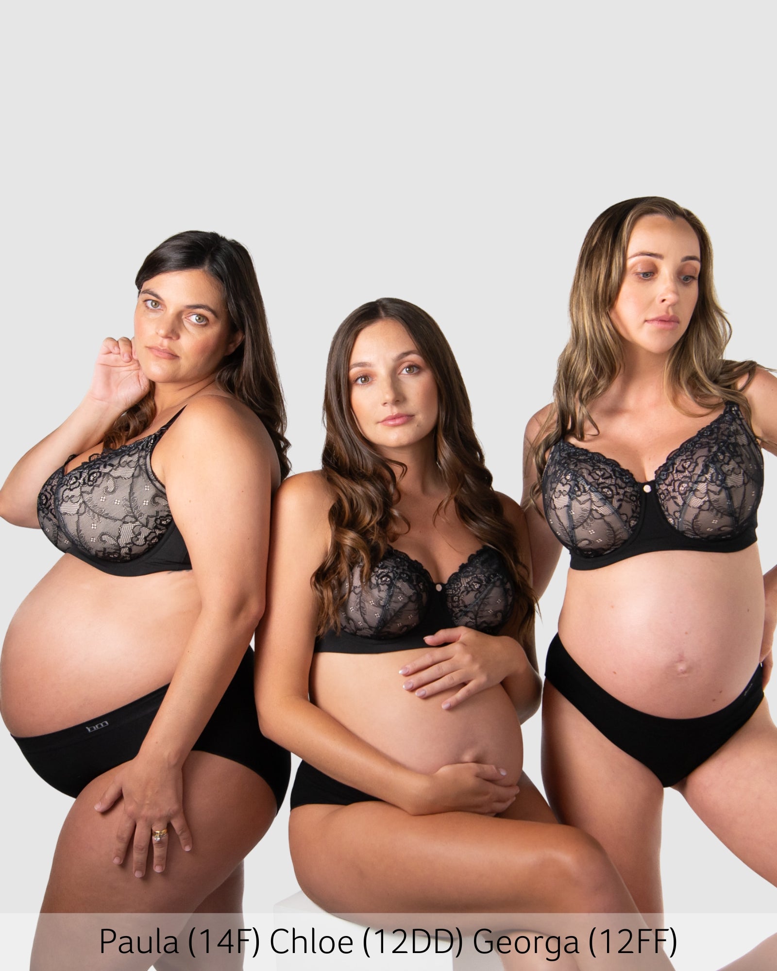 Group of mums in Temptation Lace Nursing Bra - Black
