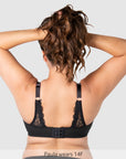Back of Temptation Lace Nursing Bra - Black