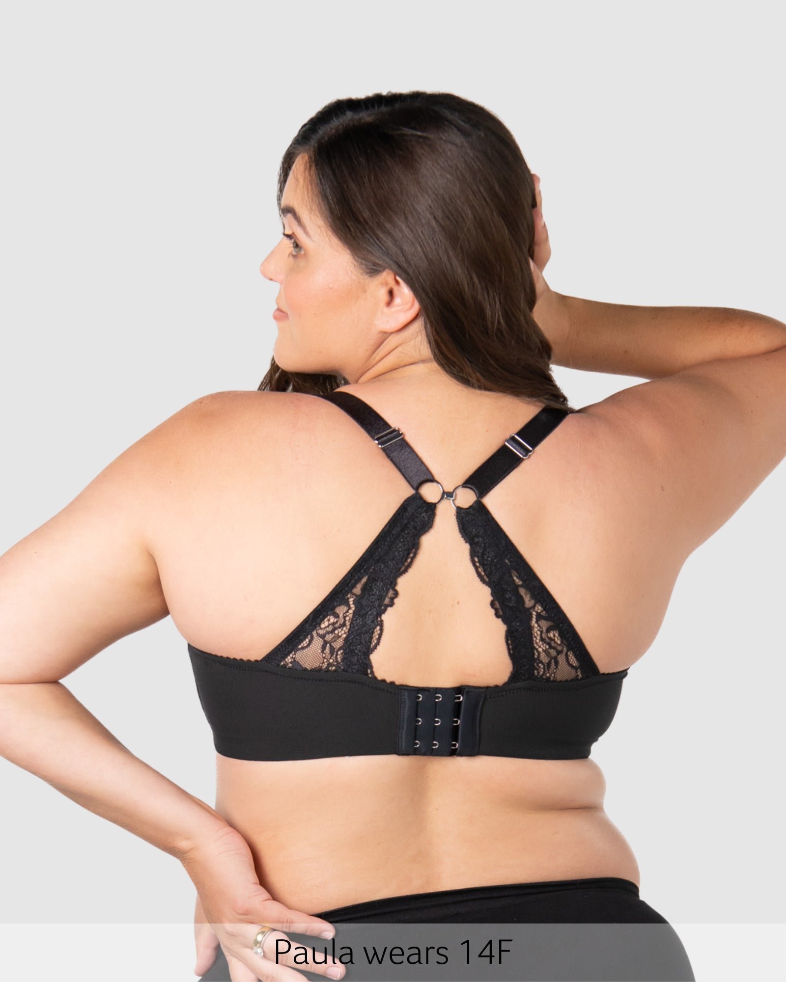Racerback on Temptation Lace Nursing Bra - Black