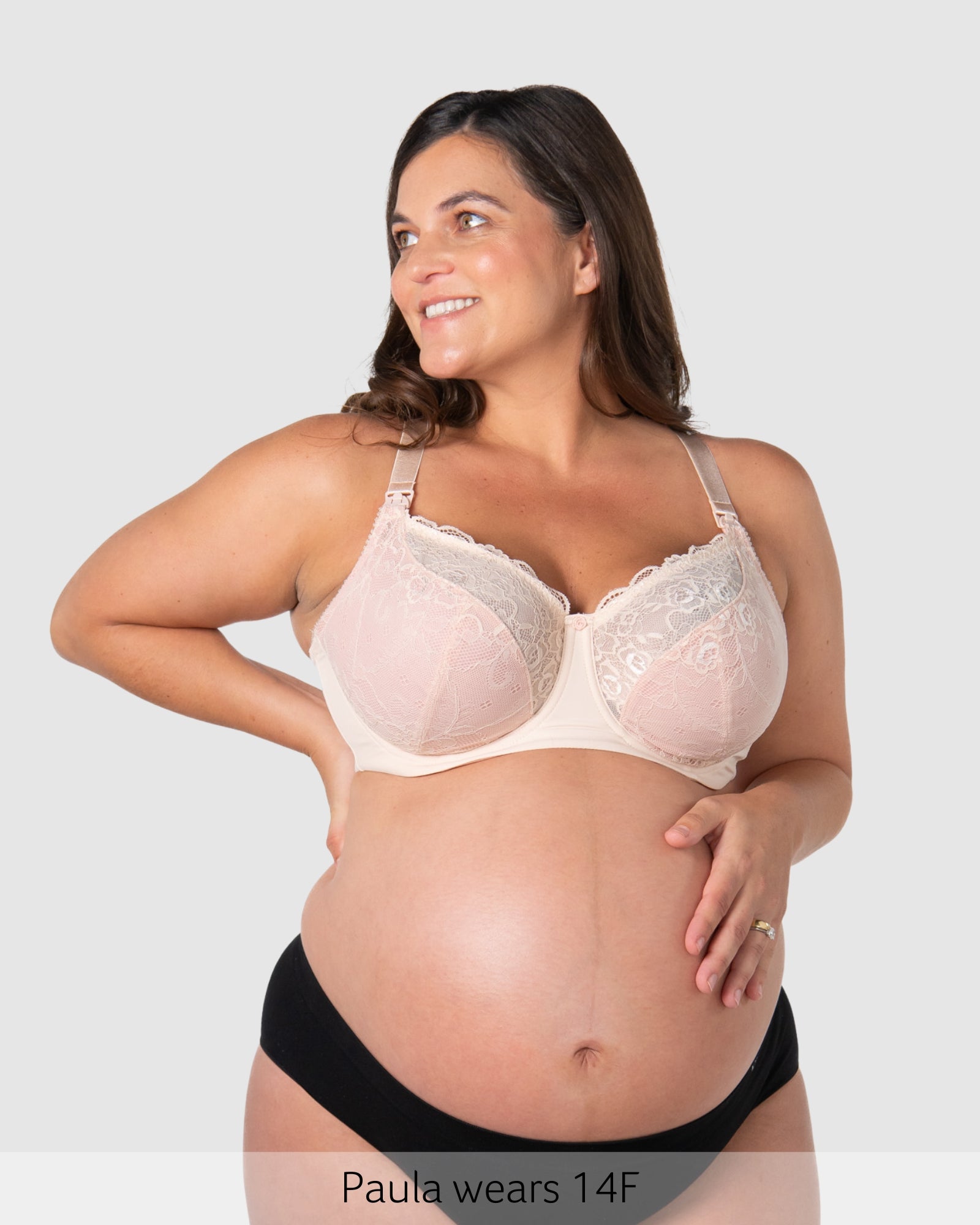 Temptation Lace Nursing Bra - Powder