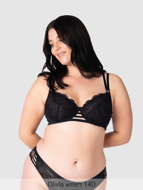 True Luxe Plunge Nursing Bra - Black