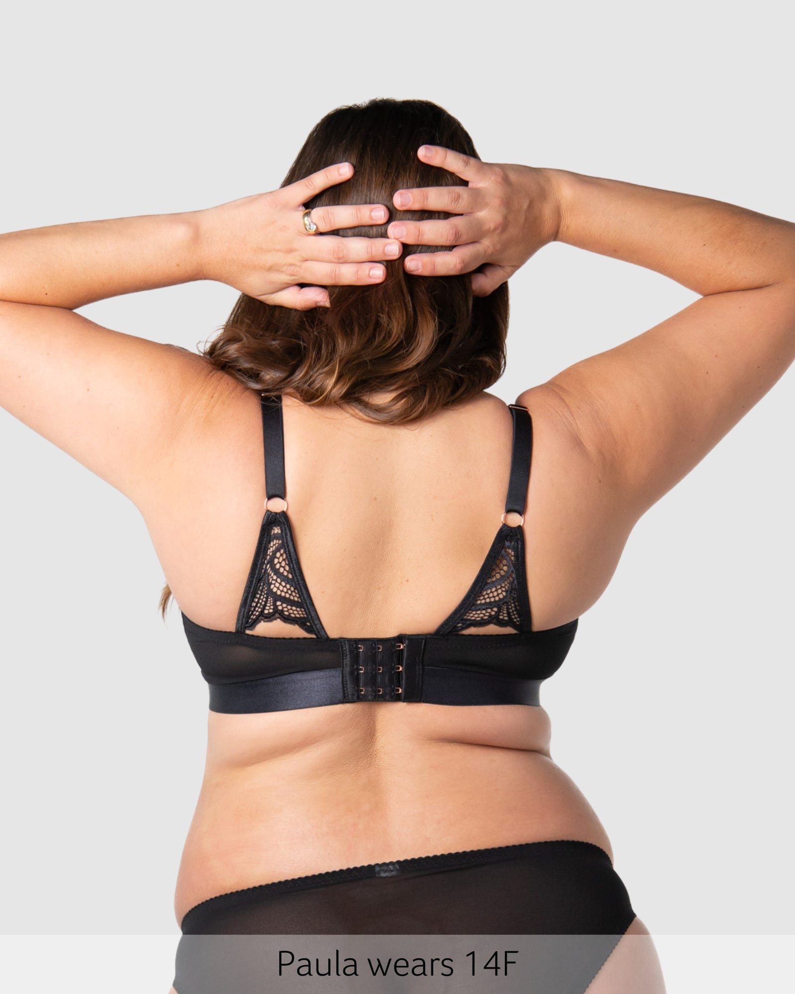 Back of Warrior 2.0 Multifit Nursing Bra - Black