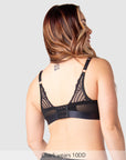 Back of Warrior Plunge Nursing Bra - Black