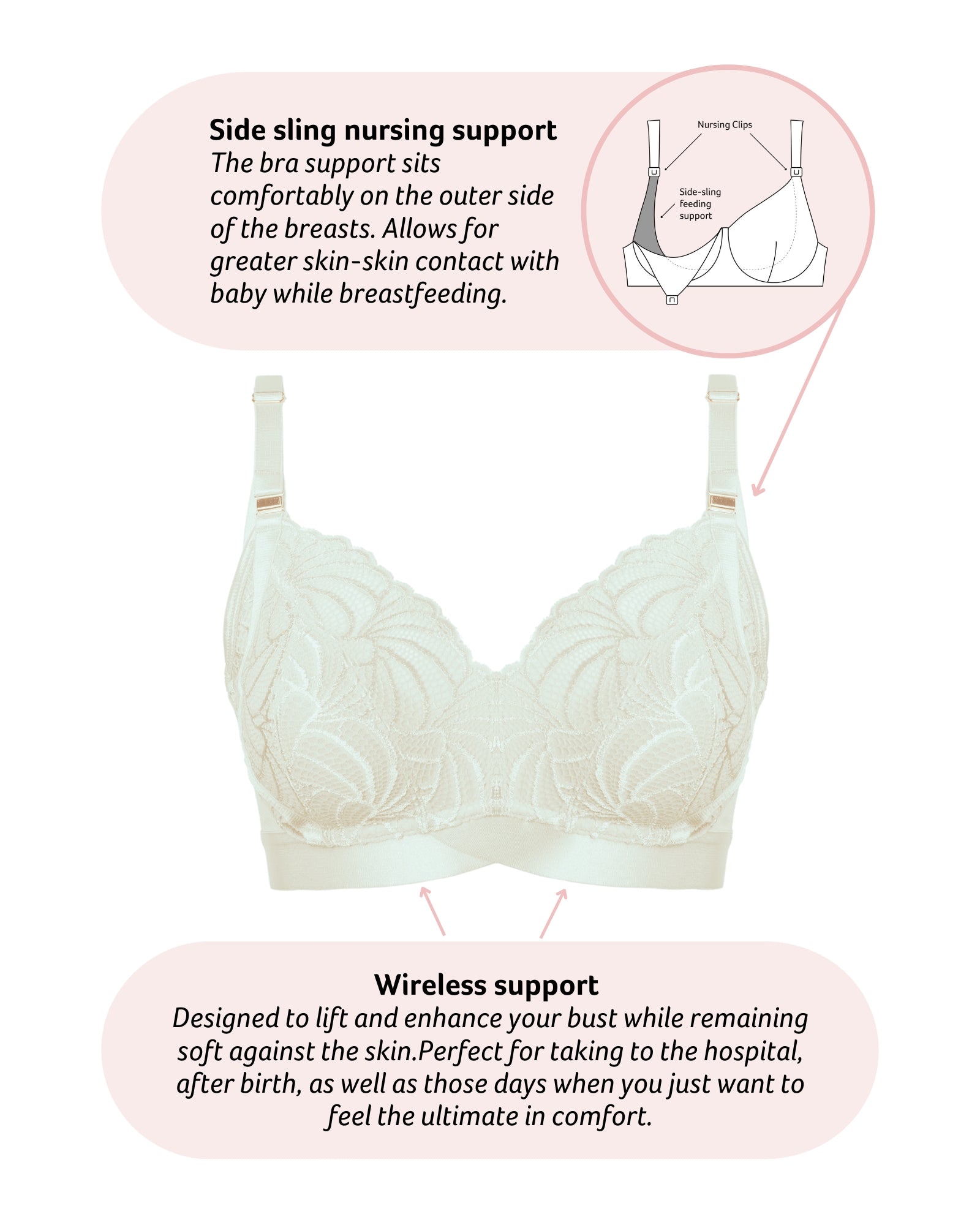 Warrior 2.0 Multifit Nursing Bra - Ivory