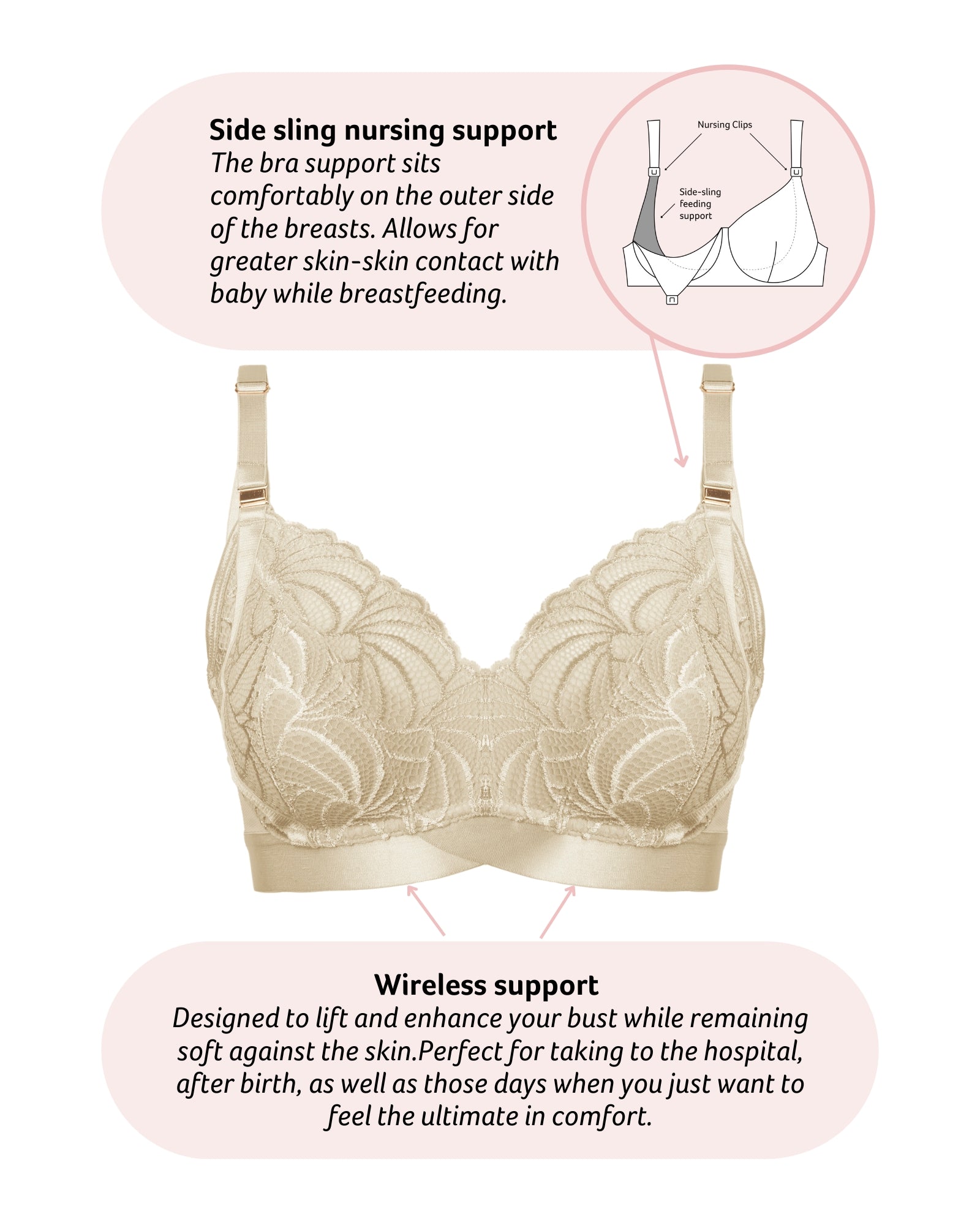 Warrior Multifit Nursing Bra - Ivory