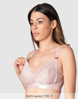Nursing Clip in Warrior Wirefree Soft Cup Nursing Bra of Blush