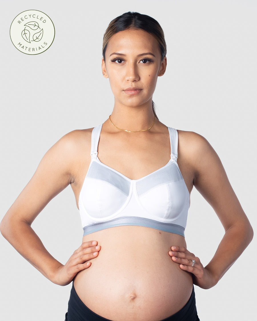 HOTMILK REACTIVATE SPORTS WHITE NURSING MATERNITY BRA - FLEXI UNDERWIRE