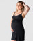 Hotmilk Dream Nursing Nightie in Black – front view, soft maternity nightie with breastfeeding support
