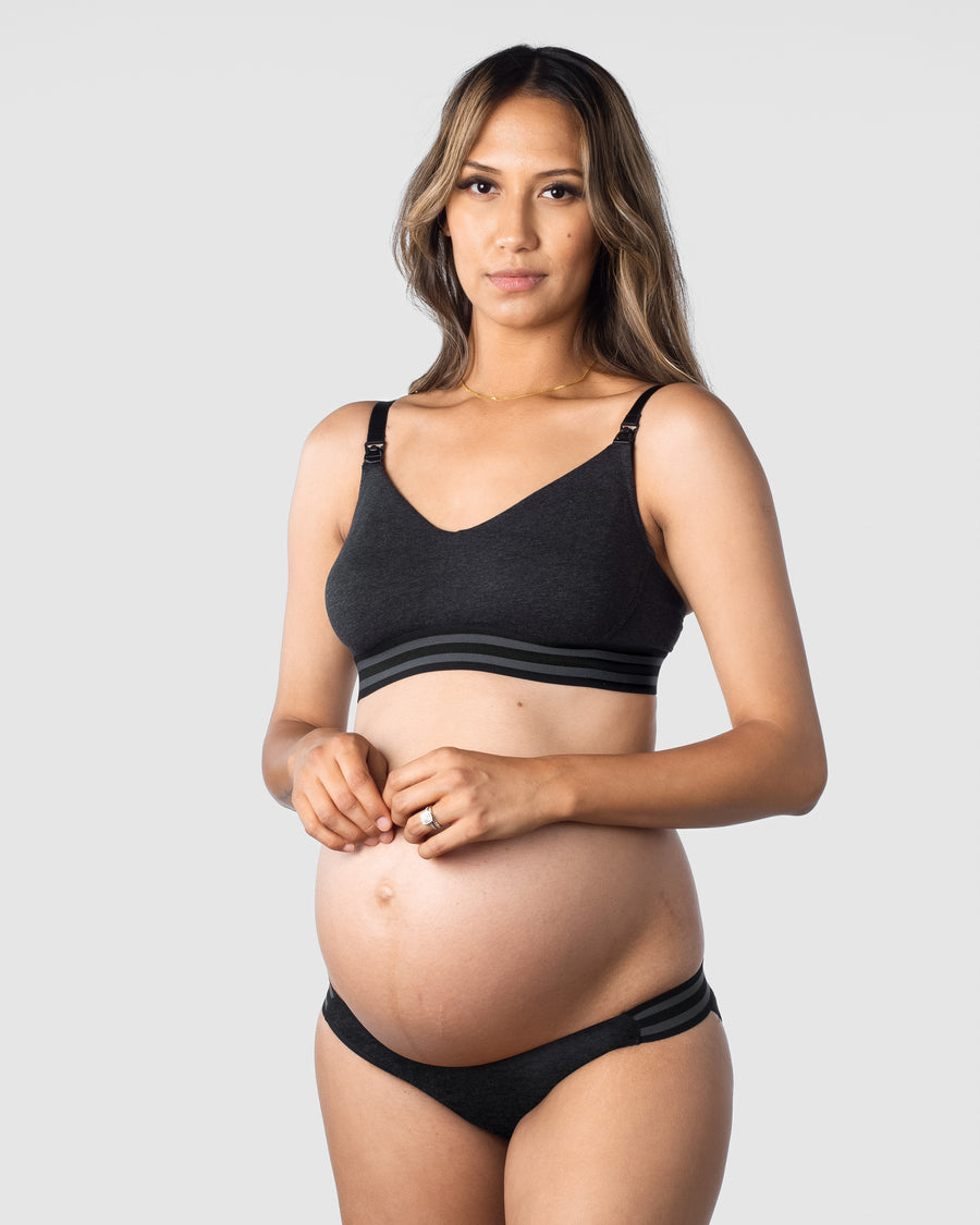 HOTMILK ELEVATE COTTON BLACK MULTIFIT NURSING MATERNITY BRA - WIREFREE