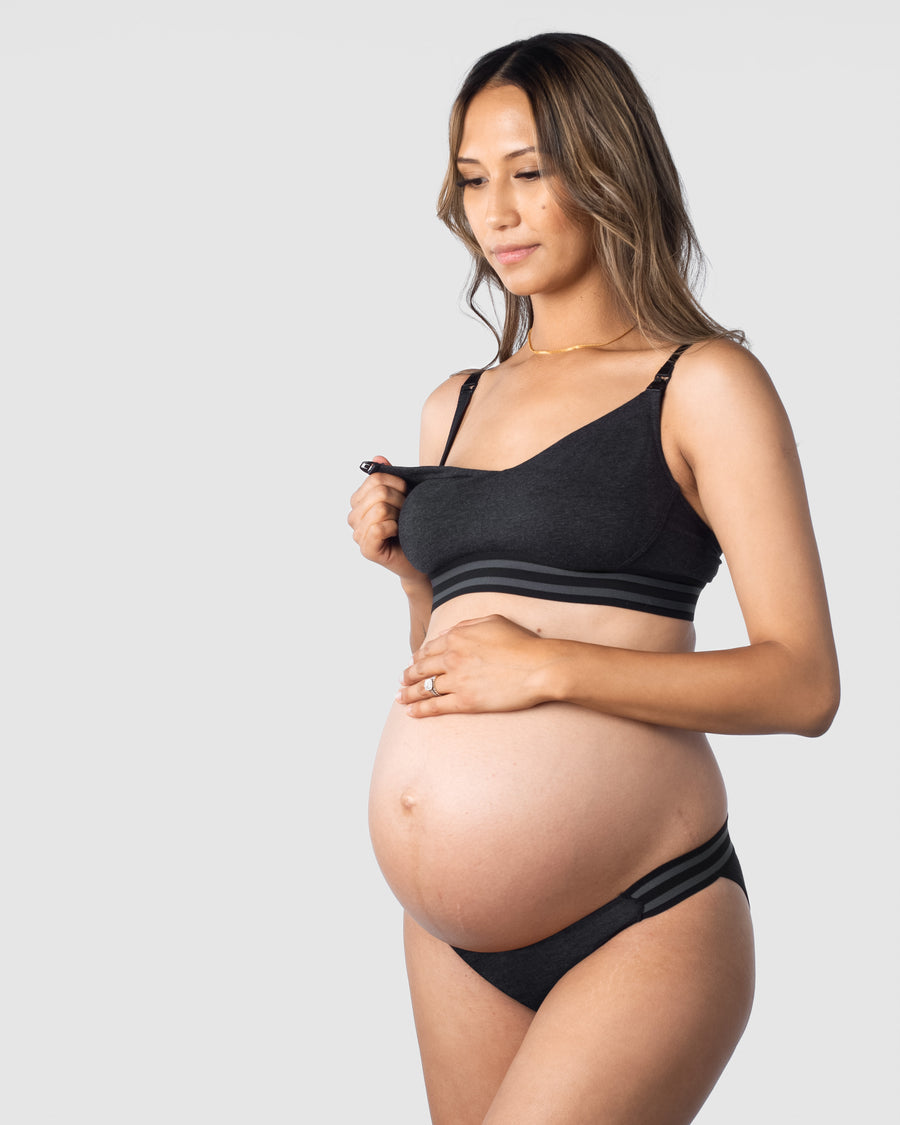 HOTMILK ELEVATE COTTON BLACK MULTIFIT NURSING MATERNITY BRA - WIREFREE