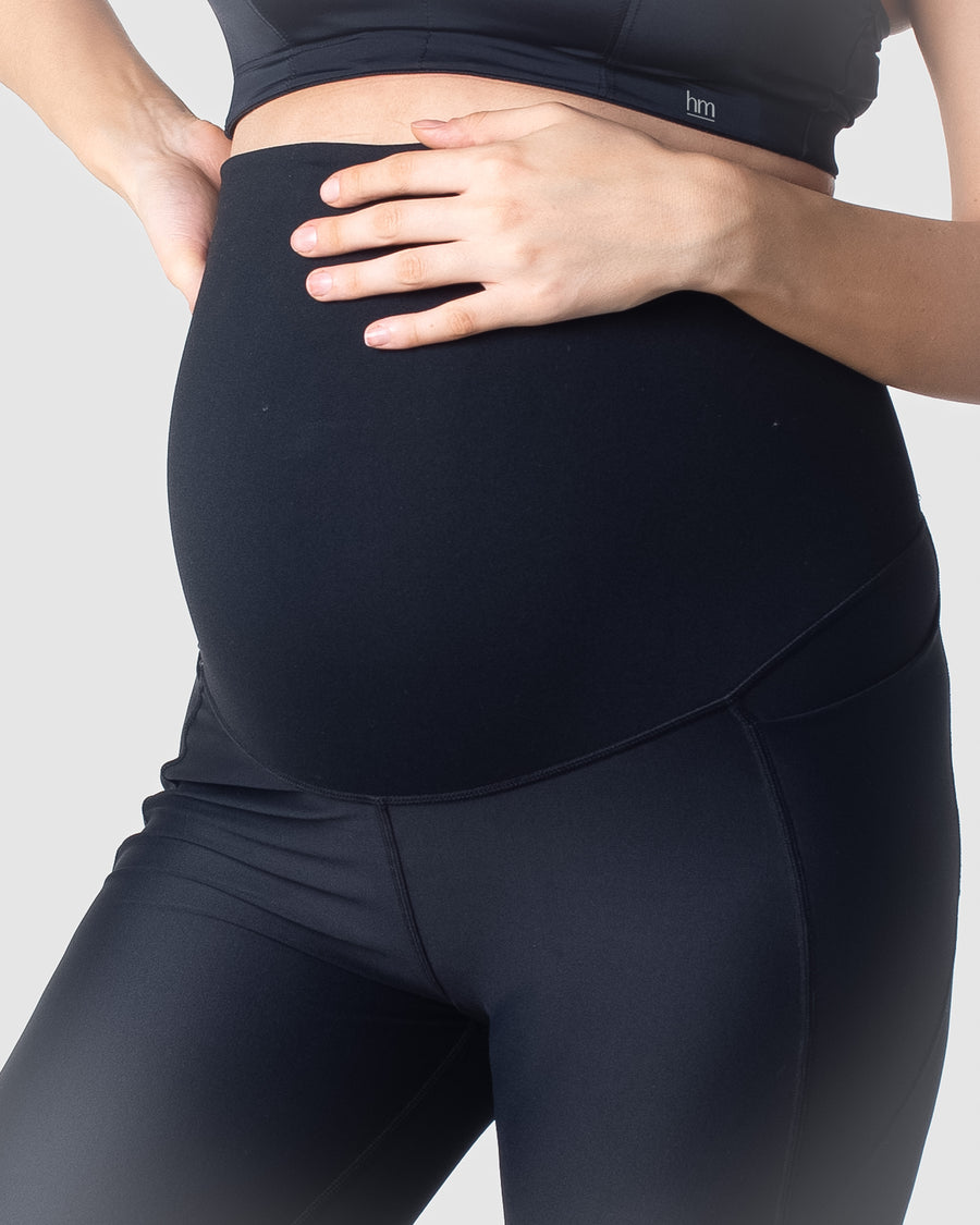 HOTMILK FOCUS BLACK MATERNITY PREGNANCY SPORTS LEGGINGS