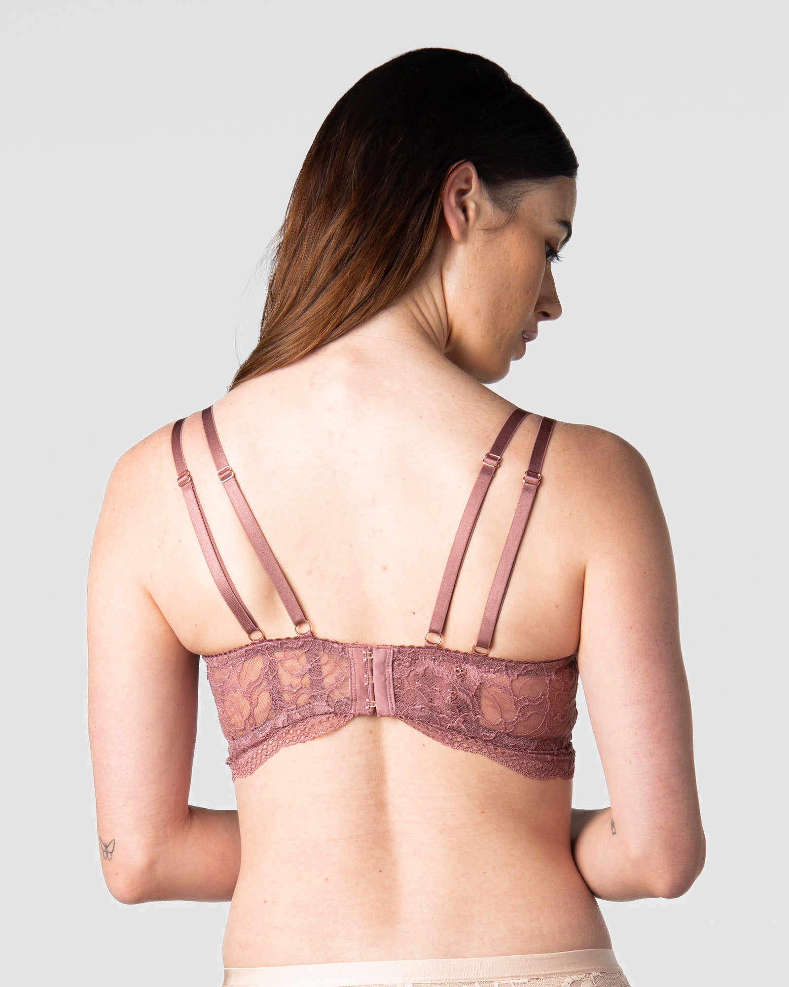 HOTMILK NZ HEROINE PLUNGE ANTIQUE ROSE NURSING BREASTFEEDING MATERNITYBRA - FLEXI UNDERWIRE
