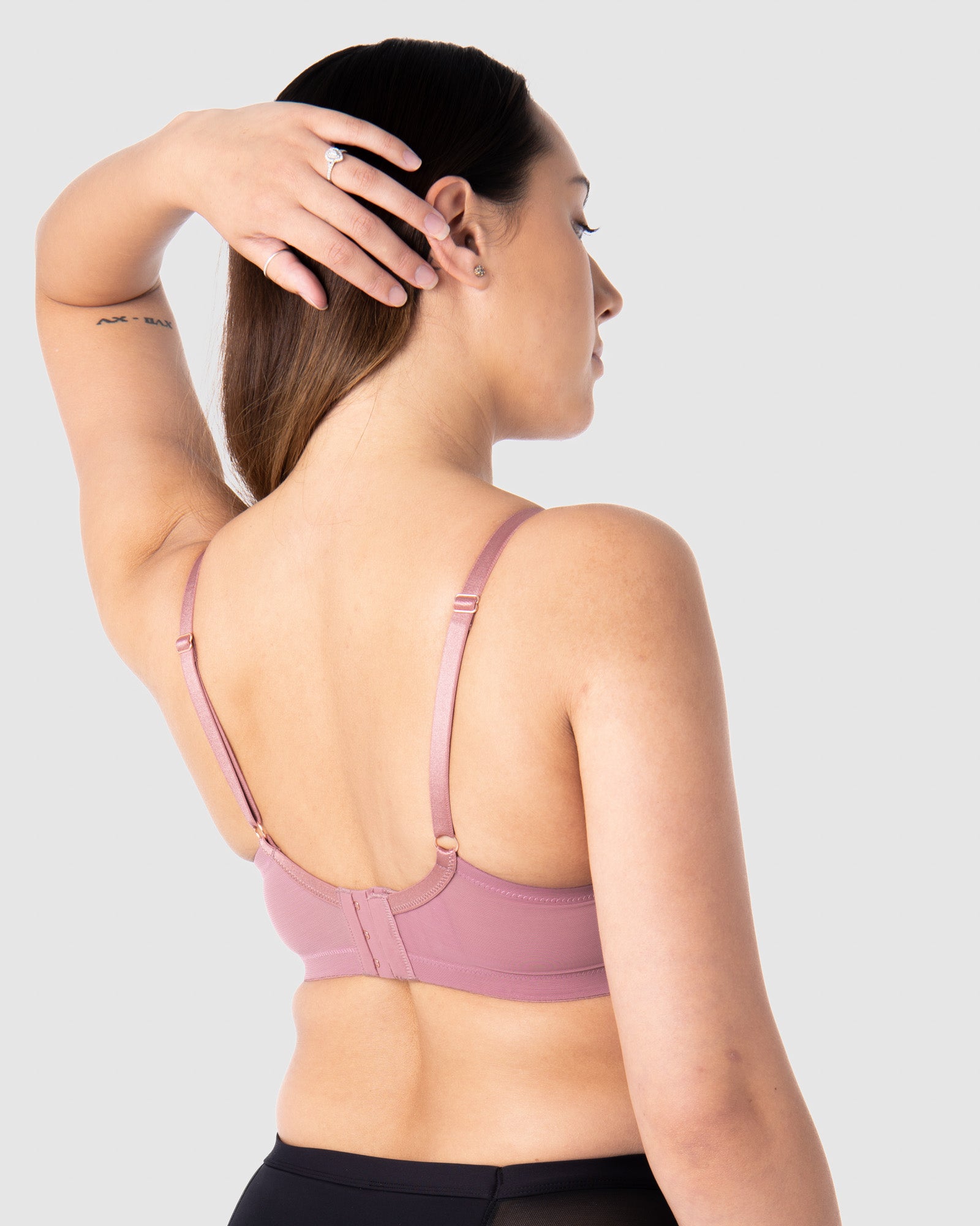 Back of Lunar Eclipse Nursing Bra - Antique Rose
