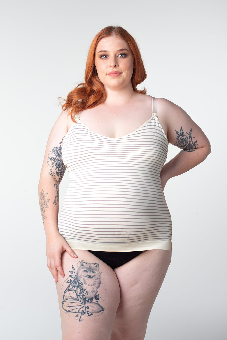 HOTMILK MY NECESSITY CAMI TWILIGHT STRIPE FOR PREGNANT AND NURSING MOTHERS 