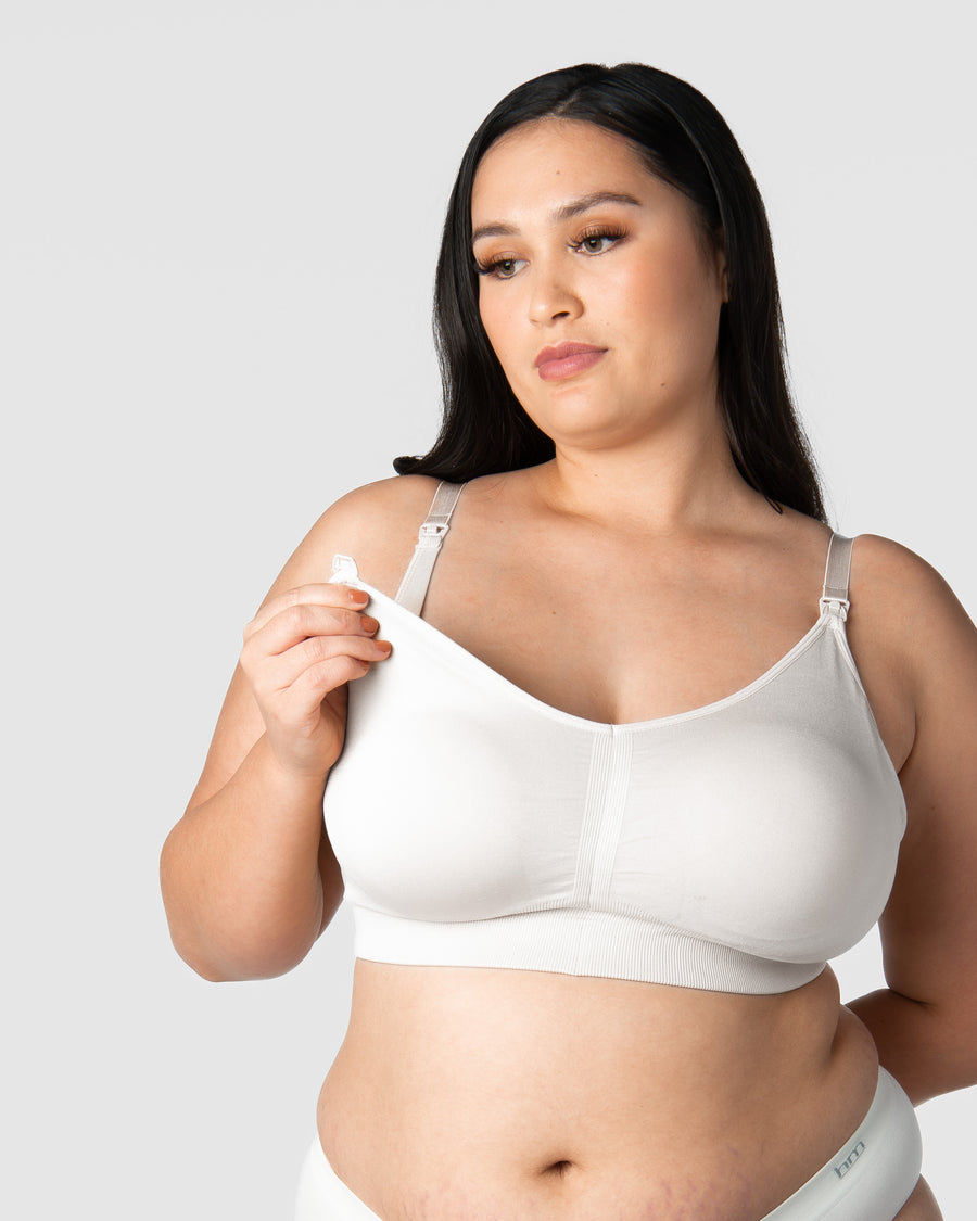 HOTMILK NZ MY NECESSITY WHITE MULTIFIT FULL CUP MATERNITY AND NURSING BRA  - WIREFREE
