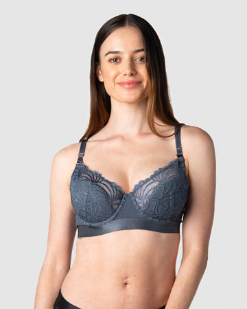 HOTMILK WARRIOR DEMI SLATE NURSING MATERNITY BRA - FLEXI UNDERWIRE