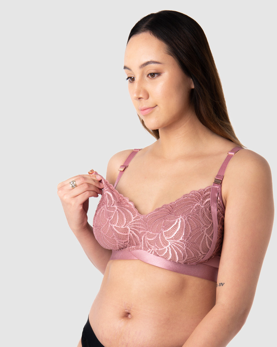 HOTMILK WARRIOR SOFT CUP ANTIQUE ROSE NURSING MATERNITY BRA - WIREFREE