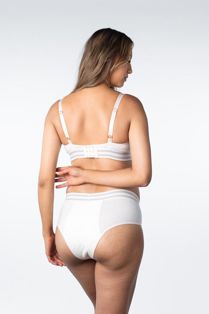 HOTMILK ELEVATE SHELL MODERATE LEAKPROOF MATERNITY PREGANCY  HI BRIEF MATCHED WITH ELEVATE COTTON MULTIFIT WIREFREE NURSING BRA