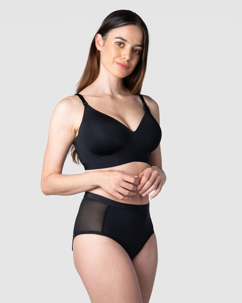 HOTMILK LIMITLESS BLACK HEAVY LEAKPROOF HI BRIEF MATERNITY 