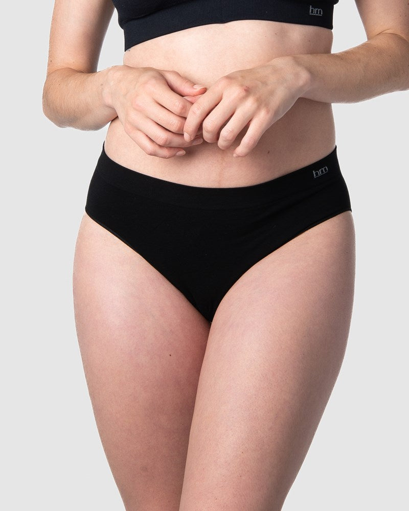 MY NECESSITY SEAMLESS BLACK & IVORY BIKINI BRIEF - 2 PK