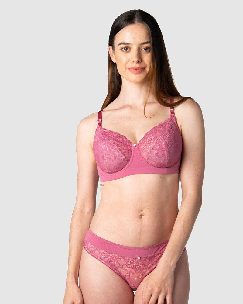 HOTMILK TEMPTATION ROSE NURSING MATERNITY BRA - FLEXI UNDERWIRE MATCHED WITH TEMPTATION MATERNITY BIKINI BRIEF