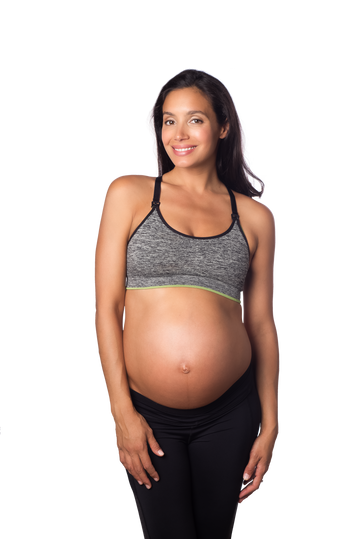 HOTMILK VITALITY GREY YOGA / SPORTS PREGNANCY AND NURSING BRA